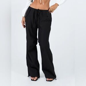 Princess Polly Parachute Pants Black